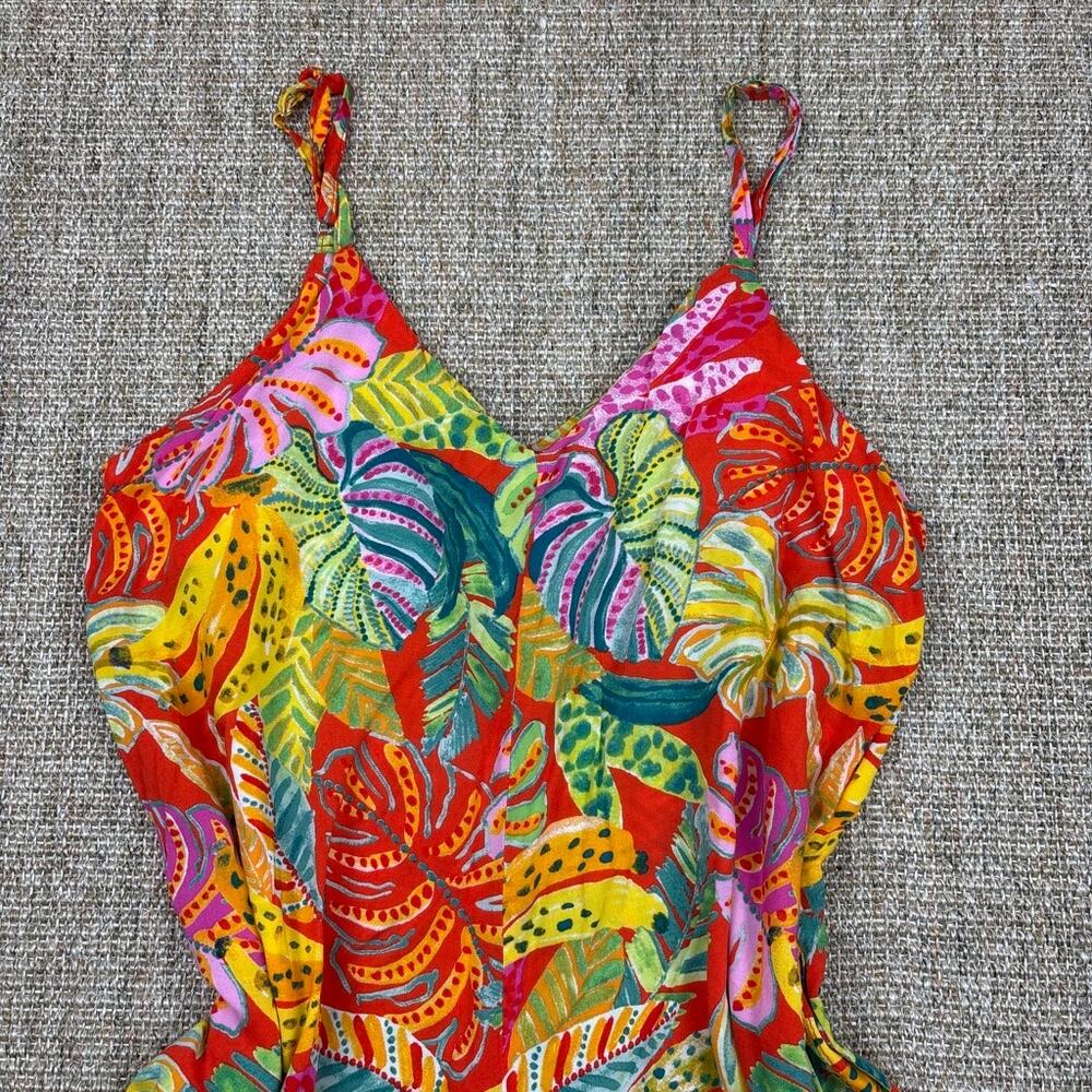 🌴 VICI Tropical Print Cropped Wide Leg Jumpsuit | Size S | Multicolor - Picture 8 of 11